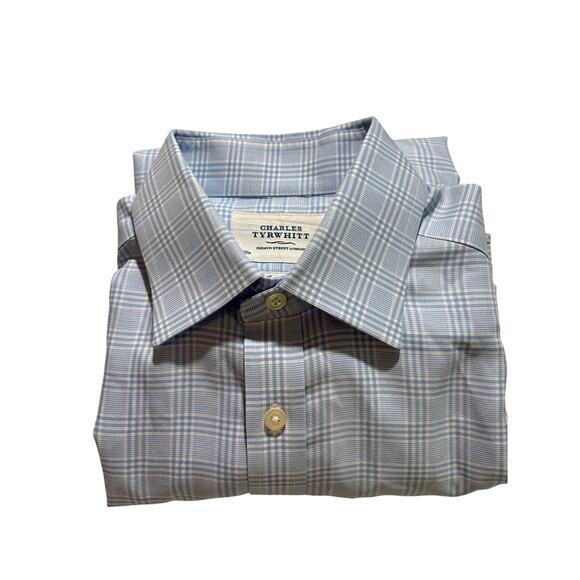 Charles Tyrwhitt Lot of 3 Men Size 16/33in Blue Plaid Non Iron Classic Fit Shirt - Picture 2 of 15